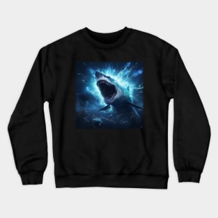 Shark with Blue Lightning Crewneck Sweatshirt